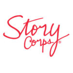 A red logo with the words story corps written in it.