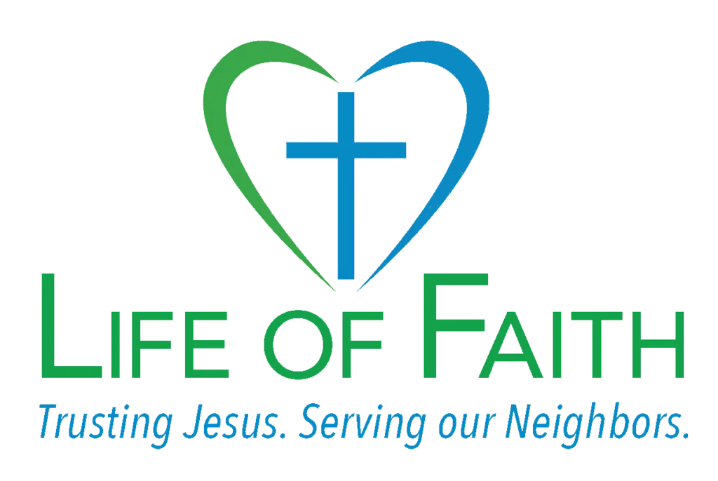 A heart with the words life of faith written underneath it.