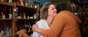women hugging